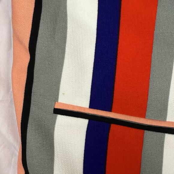 Lindsay Lohan x Lavish Alice Multistripe Print Collarless Cape Blazer Sz 22 Plus - Picture 12 of 12